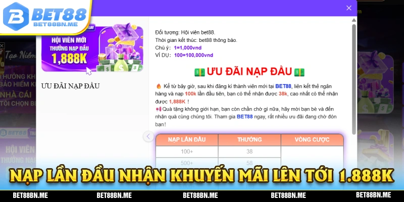 Nạp lần đầu nhận về cho mình nhiều ưu đãi hấp dẫn